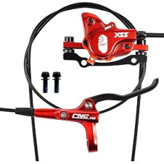 Chooee Hydraulic MTB Brakes for Bicycle, Front and Rear Mountain Bike Disc Brakes Bicycle Brake Set (Black/Red)