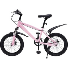 Acesunny 18 Inch Children's Bicycle Boys Girls Bicycle Children's Bicycle Mountain Bike MTB Children's Bicycle Boys Girls 125-140 cm Bicycle with Tyre Pump Pink