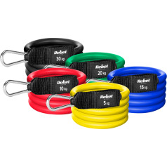 Set of resistance bands for exercises - Power Tube Set, 5-30 kg, 5 bands, REBEL ACTIVE
