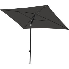 derby Balcony Parasol Diameter 160 cm in Anthracite I Rectangular Parasol for Balcony and Patio I Balcony Parasol with Slider for Opening I Height Adjustable I Garden Umbrella Tiltable