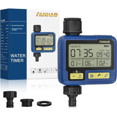 FANHAO Irrigation Computer Garden Water Timer with Automatic / Manual Irrigation System, Easy and Quick Programming Watering Timer, Large LCD Display Irrigation Control
