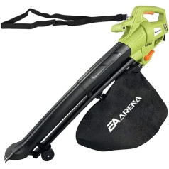 Buzz Leaf Blower Vacuum 3 in 1 3000W Electric Garden Blower/Vacuum Shredder with Wheels, 35L Leaf Catcher Bag, 10M Cable, Lightweight Design, Leaf Vacuum, 10:1 Shredding Ratio