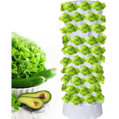 Hydroponic Systems, Aeroponic Tower Garden, Hydroponics Growing System for Indoor Gardening, Grow Herbs, Fruit & Vegetables, for Gardening Lovers, Vegetable Plant Tower Gift, White-6 floors