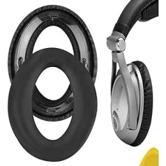 Geekria QuickFit Protein Leder Ersatz Ohrpolster für Sennheiser PXC450, PXC350, PC350, HME95, HMEC250 Kopfhörer Ohrpolster Headset Ohrpolster Reparaturteile (Schwarz)