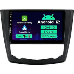 BXLIYER Android 12 IPS Car Radio Suitable for Renault Kadjar (2015-2019) - Built-in Carplay/Android Car/DSP - LED Camera + MIC - 4G + 64G - DAB 360 Camera Steering Wheel Control Fast Boot WiFi - 2 DIN