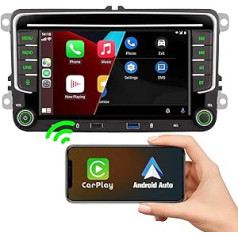 Biubiubiu 7 Inch Integrated Wireless CarPlay Wireless Android Car Double DIN Car Radio for VW Tiguan Passat Golf Jetta Polo with Mirror Link Steering Wheel Control SWC AM FM RDS Radio Bluetooth