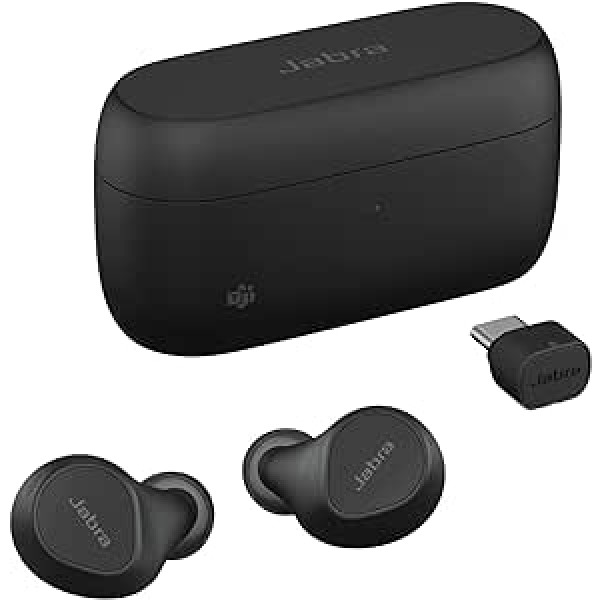 Jabra Evolve2 Buds True Wireless In-Ear Bluetooth with Active Noise Cancellation, MultiSensor Voice Technology and Wireless Charging Pad - for MS Teams and All Popular Meeting Apps - Black