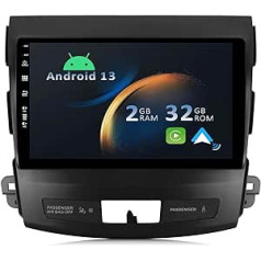 YUNTX Android 13 Car Radio for Mitsubishi Outlander/Peugeot 4007/Citroen C-Crosser-[Integrated CarPlay/Android Car/GPS]-9 Inch IPS 2.5D Touchscreen Free Camera DAB/Steering Wheel Control/MirrorLink