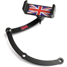 Mobile Phone Holder Bruce & Shark Metal Material Stable Union Jack Look Car Phone Flip Holder Suitable for Mini Cooper R55 R56 F54 F55 Red & Blue