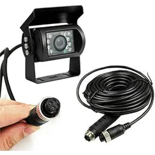 TOTMOX Truck Rear View Camera Car Front View Camera without Guide Line Support Night Vision Waterproof 4 Pins Connector Cable for Bus RV Truck Trailer Heavy Duty