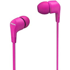 Philips Audio E1105PK/00 In-Ear Headphones with Inline Remote Control (8.6 mm Neodymium Driver, Powerful Bass, Clear Sound, Comfortable Fit) Pink, TAE1105PK/00, One Size