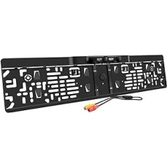 Car Registration Plate Reversing Camera with Night Vision Reversing Camera Waterproof Viewing Angle of 170° Reversal of High Resolution Reversing Camera with 4 IR Lights with Perfect Night Vision