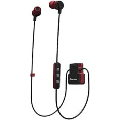 Pioneer SE-CL5BT Bluetooth Sports Headphones with Practical Clip 8 Hour Running Time Sweatproof In-ear red