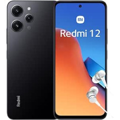 Xiaomi Redmi 12 Smartphone + Headphones, 8 + 256 GB, Mobile Phone without Contract, 6.79 Inch FHD+ Display, 5,000 mAh, 50 MP Camera, 18 W Fast Charging, Dual SIM, Midnight Black