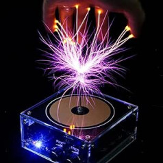 Musical Tesla Coil, Dual Mode Bluetooth Generator Arc Plasma Speaker, Touchable Safety Artificial Flash Toy, Teaching Model for Electric