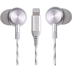 Boompods Digibuds Lightning Earbuds - Apple MFi Certified - Cable Headphones for iPhone & iPad, Wired Lightning Headphones, iPhone Headphones with Lightning & Braided Cable, Titanium