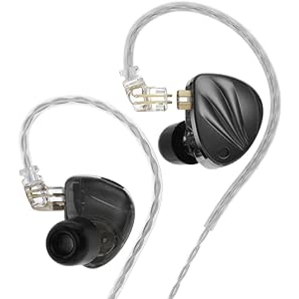 LINSOUL KZ Krila 1DD+1BA Hybrid Technology Tunable In-Ear Headphones with Tuned Switch, Removable Recessed 2-Pin Cable for Audiophile Musicians (Krila, with Mic)