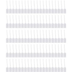 Pack of 100 White Plastic Seals, Security Labels, Numbered Cable Ties, Tamper Proof Cable Ties for Handbags, Luggage, Clothes, Shoes, Postal Packages