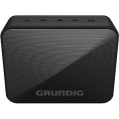 GRUNDIG Solo+ Black - Bluetooth Speaker, Soundbox, 3.5 W RMS Power, 30 Metre Range, More than 20 Hours Playtime, Bluetooth 5.3, Splash-proof Housing (IPX5), Black