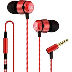 SoundMAGIC E50 V1 Wired Earbuds Without Microphone, In-Ear HiFi Earphones, Noise Isolating Headphones, Comfortable Fit, Black Red