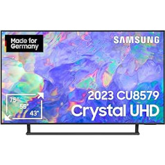 Samsung Crystal CU8579 TV 43 Inches, Dynamic Crystal Colour, AirSlim Design, Crystal Processor 4K, Smart TV, GU43CU8579UXZG, German Model [2023]