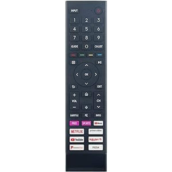 VINABTY ERF3A80 Voice Controlled Remote Control Suitable for Hisense 4K UHD TV 43A6G 50A6G 55A6G 60A6G 65A6G 70A6G 75A6G 75A6GTUK 65A6GTUK 55A6GTUK ERF3A80 55A7GQ 55A7GQTUK 65A77 0GQ 65A70GQTUK