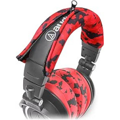 WC BandZ V2 Headband Case for Audio Technica ATH M Series Headphones - Machine Washable, No More Flaking Leather - Compatible with M50X / M50XBT / M50 / M40X & More | (Red Camo)