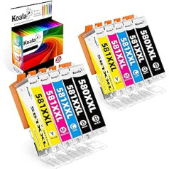 Koala Compatible Ink Cartridge Replacement for Canon PGI 580 CLI 581 XXL PGI-580XXL CLI-581XXL Multipack for Pixma TR8550 TS8350 TS705 TS6350 TS9550 TS6250 TS6150 TR7550 TS8251 Printer (1 0.0-