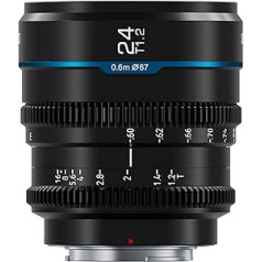 SiRUI Night Walker 24 mm T1.2 Cine Lens Lenses, Large Aperture, Manual Focus (Model MS24X-B, X-Mount, Black)