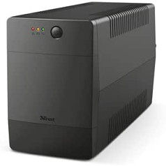 Trust Paxxon 1500 VA Uninterruptible Power Supply (UPS), Battery Buffering and 4 Wall Sockets, Surge Protected - Black