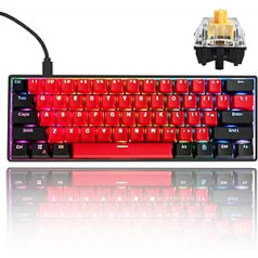 SOLIDEE 60% Wired Mechanical Gaming Keyboard, RGB Backlight, Anti-Ghosting NKRO, Programmable Macro Keys, 61 Keys Hot Swappable Keyboard for PS4 (Gateron Optical Yellow, 61 Milan)