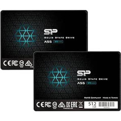 Silicon Power 2-Pack 512GB SSD 3D NAND A55 SLC Cache Performance Boost SATA III 2.5 Inch 7 mm (0.28 Inch) Internal Solid State Drive