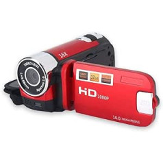 Digital Children's Camcorder, Full HD 270° Rotation 1080P 16X HD Video DV Camera Video Camera or Children Outdoor Picnic Camping Gifts for Children Birthday Christmas (Red)