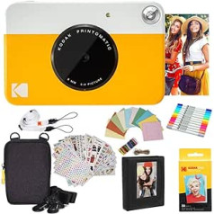 Kodak PRINTOMATIC Digitale Sofortbildkamera, Vollfarbdrucke auf ZINK 2x3-Fotopapier mit Sticky-Back-Funktion - Drucken Sie Memories sofort (Gelb)