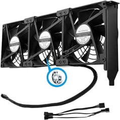 euroharry Graphics Card Fan 3 x 92 mm PWM Fan, PCI Holder Cooler - GPU Fan, Supports 5 V, 7 V, 12 V, Supports Support Motherboard Sys_Fan Interface