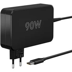 Goobay 65420 USB C Charger with 90 W Power Delivery/Power Supply for Laptop/Quick Charger/Overheating Protection/Compact for On the Go