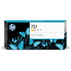 HP 727 Gelb 300 ml Original HP DesignJet Druckerpatrone (F9J78A) mit hoher Kapazität, HP Tinte für Großformatdrucker der Serien HP DesignJet T2500, T1500 & T900 sowie den HP 727 DesignJet Druckkopf