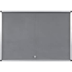 Bi-Office Exhibit Extra 12xA4 Noticeable Display Case Grey Felt Surface Glass Door Aluminium Frame