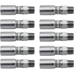 MPX-06-06 10 Pcs 9.5mm x 9.5mm NPTF Male Pipe Swivel Hydraulic Hose Crimp Fitting End Fittings