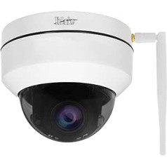 PTZ WiFi IP Camera, HD Dome Camera, 4x H.265 Indoor and Outdoor Optical Surveillance Camera, IP66 Waterproof, Built-in SD Card Slot