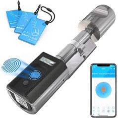 WELOCK Fingerprint Door Opener Door Lock Fingerprint Lock Cylinder Electronic Lock Cylinder IP65 with RFID Card Bluetooth WiFi Connection for 50-100 mm Doors