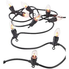 Lunartec Fireplace Fairy Lights: Decorative Fairy Lights with 10 Flame Effect Bulbs, IP44, 4.2 m (Fairy Lights Flame Effect, Flickering Fairy Lights, Halloween Lighting)