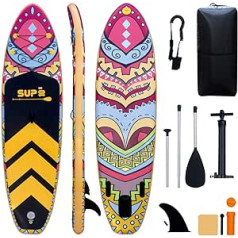 Tigerxbang SUP Board, Stand-up Paddling Board, 320 x 80 x 15 cm, Complete Set of Inflatable Paddle Accessories