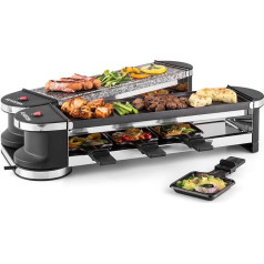 Klarstein tenderloin mini raclette Grill 360° base station, aluminium and hot stone grill plate.