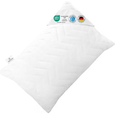 Verda Pillow - Pillow 40 x 60 cm, Made in Germany, 100% Sustainable, Orthopaedic Sleeping Pillow 40 x 60 cm Made of Recycled Fibres, Height Adjustable for Stomach, Back, Side Sleepers, Suitable for