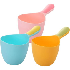 PLAFOPE 3pcs Baby Water Scoop Baby Rinse Cup Hair Rinse Cup Water Ladles Plastic Scoop Plastic Water Ladle Water Scoop for Bath Kids Spoons Baby Shower Water Ladle Scoop for Bathroom Ladle