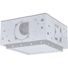 Dalber Ceiling Light for Children Moonlight Moon and Stars Grey Ceiling Light Children's Room 63236E, E27