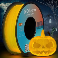 TEQStone PLA Filament 1.75 mm Glow In The Dark Luminous Effect for 3D Printers in Vacuum Packaging 1 kg Spool (Yellow Lights)