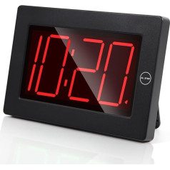 Timegyro Digital Alarm Clock, LED Wall Clock Digital Battery Operated 3 Inch Large LED Time Display for Living Room Decor, Bedroom, Desk, Bathroom, Table, Bedside Table