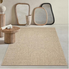 Mias Teppiche Kinsley Heavy Duty Indoor Outdoor Natural Jute Look Weatherproof Patio Garden Rug